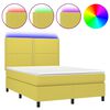 vidaXL Krevet box spring s madracem LED zeleni 140x190 cm od tkanine