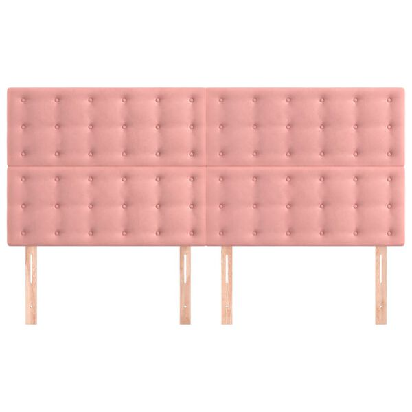 vidaXL Uzglavlje roze 200x5x118/128 cm bar&scaron;unasto