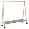 vidaXL Stalak za odjeću s policama i kotačima 106x34x106,5 cm bambusa