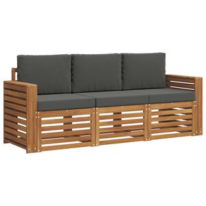 vidaXL Setovi sofa 3 pcs Prirodna i antracit Čvrsto drvo akacije