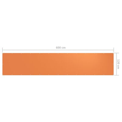 vidaXL Balkonski zastor narančasti 120 x 600 cm od tkanine Oxford