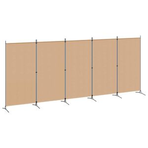 vidaXL 5-Panelni Pregrađivač Bež 433 x 180 cm Tkanina
