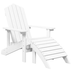vidaXL Vrtna stolica Adirondack s osloncem za noge HDPE bijela