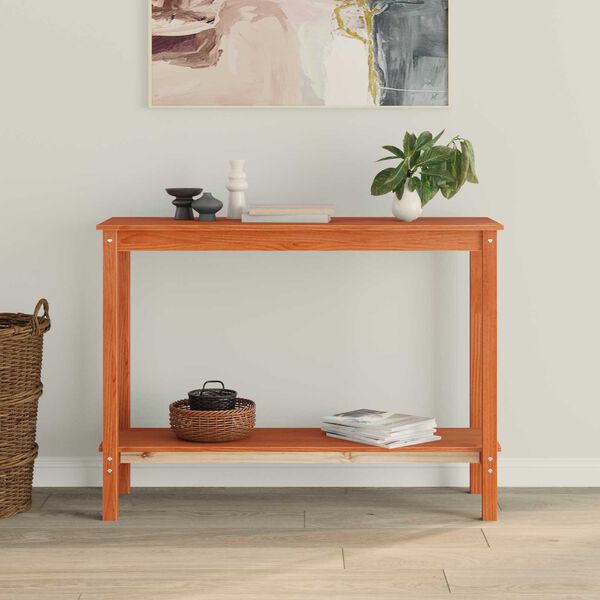 vidaXL Konzolna stolica Vosak Smeđa 110 x 40 x 80 cm Masivna borovina