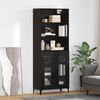 vidaXL Highboard Crni hrast 69,5 x 34 x 180 cm Konstruirano drvo