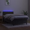 vidaXL Krevet box spring s madracem LED tamnosivi 100x200 cm bar&scaron;un