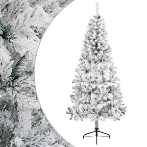 vidaXL Umjetno božićno drvce 240 cm PVC i čelik Zelena i bijela