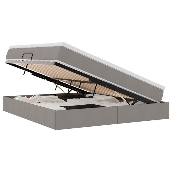 vidaXL Krevet s madracem i skladi&scaron;tem Sivo-smeđa 180 x 200 cm