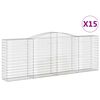 vidaXL Lučne gabionske ko&scaron;are 15kom 400x50x140/160cm pocinčano željezo