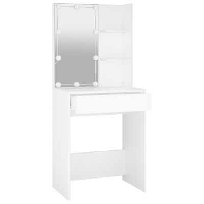 vidaXL Toaletni stolić s LED svjetlima bijeli 60x40x140 cm