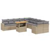 vidaXL 11-dijelni set vrtnih sofa od poliratana s jastucima bež