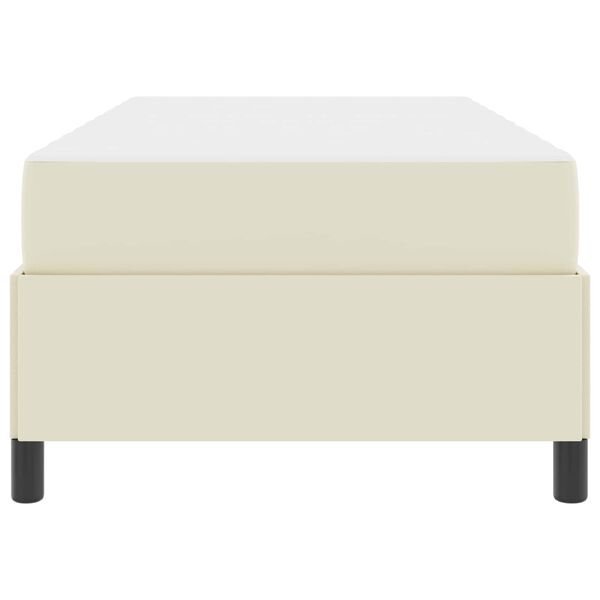vidaXL Okvir kreveta s madracem Krema 100 x 200 cm Umjetna koža