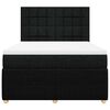 vidaXL Krevet s oprugama i madracem crni 140 x 190 cm od tkanine