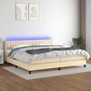 vidaXL Krevet box spring s madracem LED krem 200x200 cm od tkanine