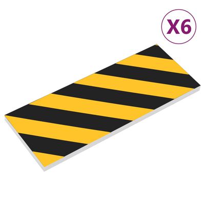 vidaXL Zidne zaštite 6 kom žuto-crne 50 x 10 x 2 cm od pjene EVA