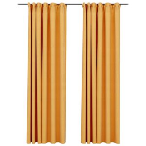 vidaXL Zavjese za zamračivanje s kukama 2 kom žute 140 x 245 cm