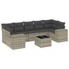 vidaXL 8-dijelni set vrtnih sofa od poliratana s jastucima svjetlosivi