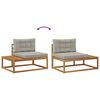 vidaXL Set vanjskih sofa s jastukom 3 Komad Prirodna i svijetlo siva