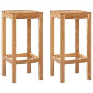vidaXL Barska stolica 2 kom. Prirodna Čvrsto teak drvo