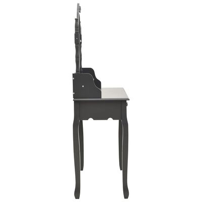 vidaXL Toaletni stolić sa stolcem sivi 75x69x140 cm od drva paulovnije