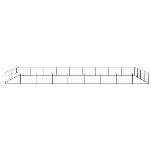 vidaXL Kavez za pse crni 36 m&sup2; čelični