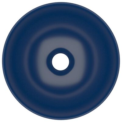 vidaXL Kupaonski umivaonik od keramike tamnoplavi okrugli