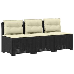 vidaXL Dvosjedni vrtni sofa s jastucima u ratan izgledu PP Antracit