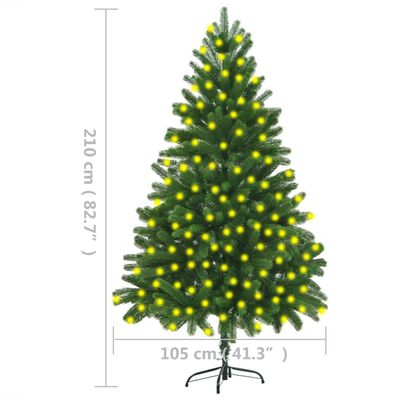vidaXL Umjetno osvijetljeno božićno drvce 210 cm zeleno