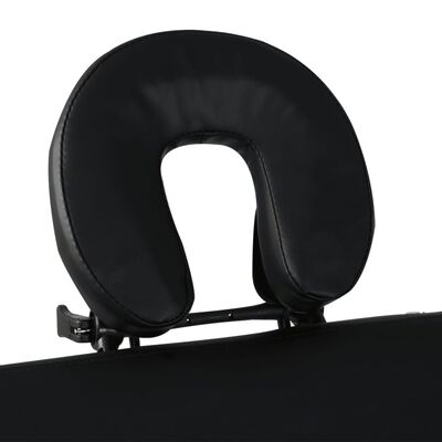 vidaXL Crni sklopivi stol za masažu s 4 zone i drvenim okvirom