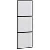 vidaXL Klizna vrata s priborom crna 76 x 205 cm kaljeno staklo