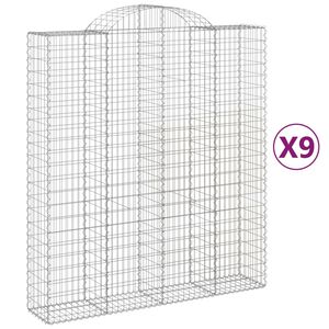 vidaXL Lučne gabionske ko&scaron;are 9 kom 200x50x220/240cm pocinčano željezo