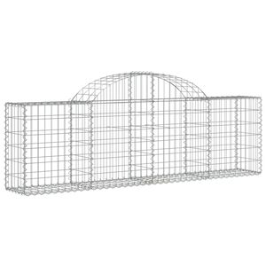 vidaXL Gabionska ko&scaron;ara s lukom 200 x 30 x 60/80 cm pocinčano željezo