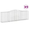 vidaXL Lučne gabionske ko&scaron;are 9 kom 400x50x120/140cm pocinčano željezo