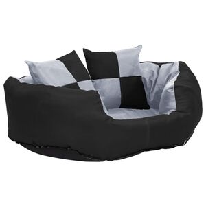 vidaXL Dvostrani perivi jastuk za pse sivo-crni 65 x 50 x 20 cm