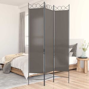 vidaXL Sobna pregrada s 3 panela antracit 120 x 200 cm od tkanine