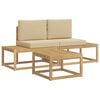 vidaXL Set vanjskih sofa s jastukom 3 pcs Bijela i bež Poliester
