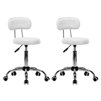 vidaXL Okretne salonske stolice 2 kom od umjetne kože bijele