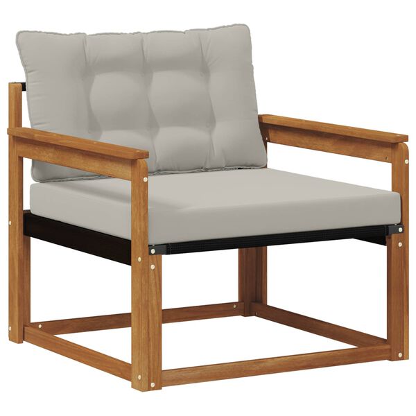 vidaXL Set vanjskih sofa Čvrsto drvo akacije i Textilene Prirodna