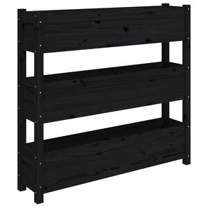 vidaXL Sadilica crna 112 x 25 x 104,5 cm od masivne borovine