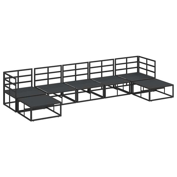 vidaXL Sjedeća garnitura za vrt s jastukom Crna Aluminij