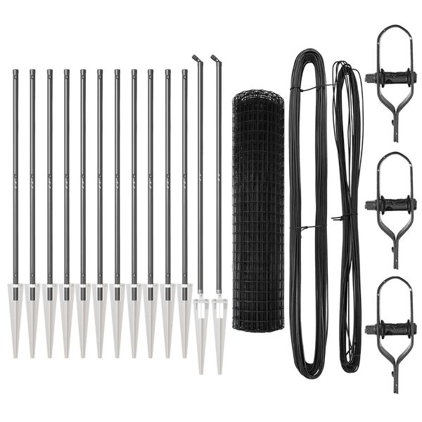 vidaXL Ograda s stupovima Siva 1.2 x 25 m Čelik