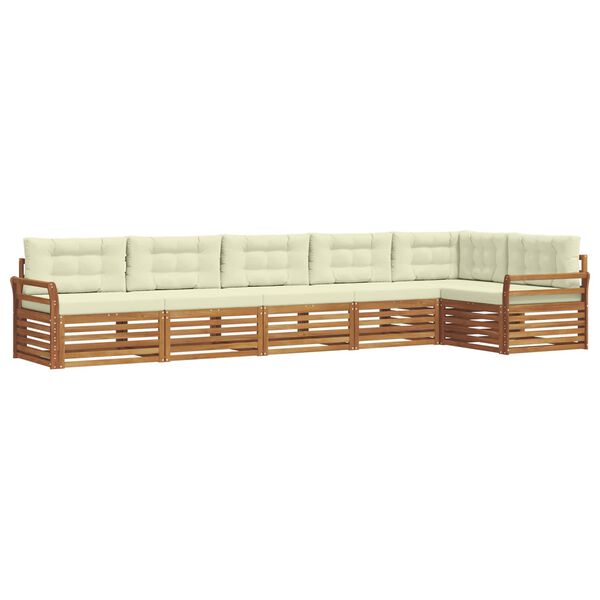 vidaXL Set vanjskih sofa s jastukom 6 pcs Prirodna i krem