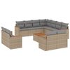 vidaXL 12-dijelni set vrtnih sofa s jastucima bež od poliratana