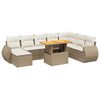 vidaXL 9-dijelni set vrtnih sofa s jastucima bež od poliratana