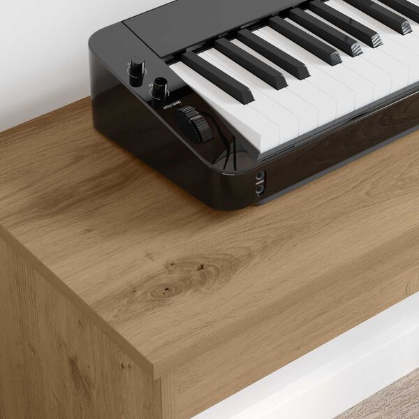 vidaXL Stalak za klavijaturu Umjetnički hrast 100 x 32 x 64 cm