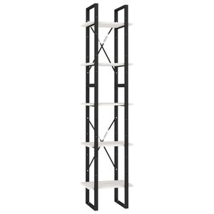 vidaXL Ormarić za knjige 5 razina bijeli 40x30x175 cm masivna borovina