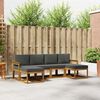 vidaXL Set vanjskih sofa s jastukom 6 pcs Prirodna i antracit
