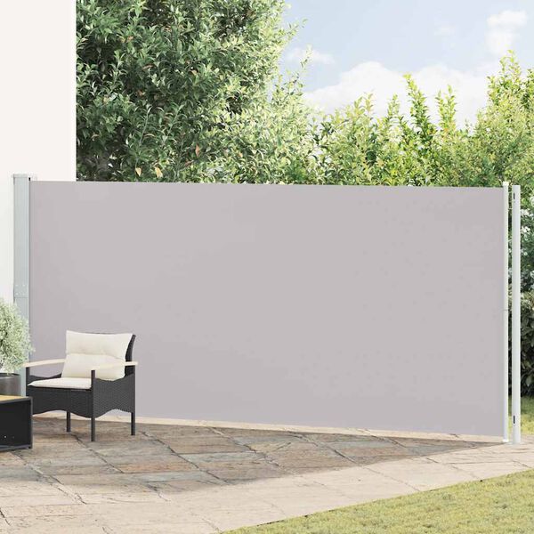 vidaXL Uvlačiva bočna tenda za terasu 180 x 600 cm siva