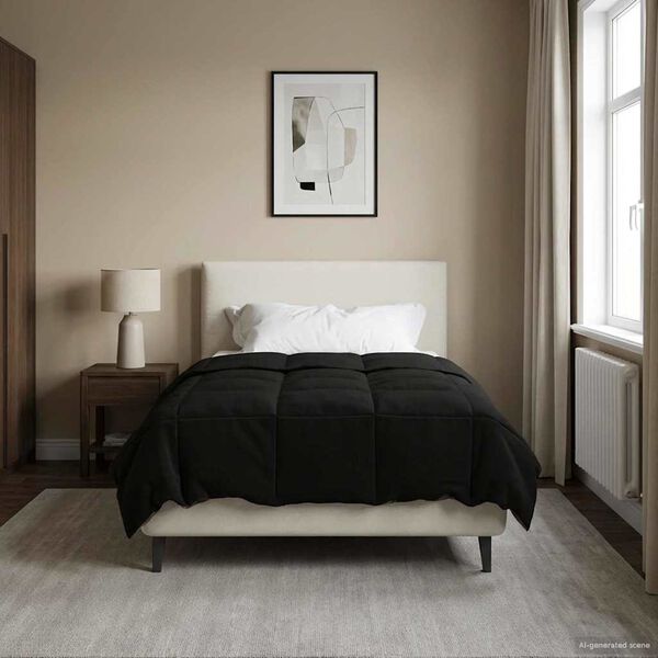 vidaXL Puni pokrivač za cijelu godinu Crna 140 x 200 cm Mikrovlakna