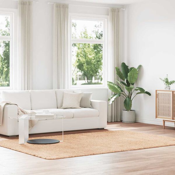 vidaXL Čupavi tepih s visokim vlaknima NAVARRA bež 200x290cm poliester